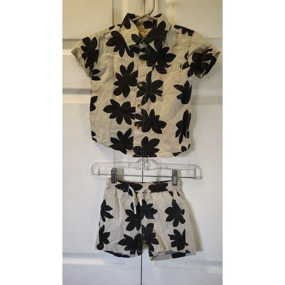 Trestles Supply Co. Toddler Boys 2-Piece Tropical Floral Shorts Set - Size 3T